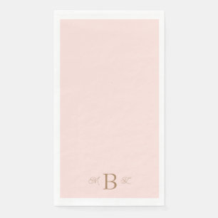 Gold Combo Font Monogram Blush Weddenschap Servet