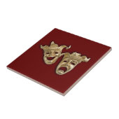 Gold Comedy en tragedie maskers Tegeltje (Zijkant)
