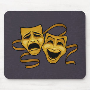 Gold Comedy en tragedie theatermaskers Muismat