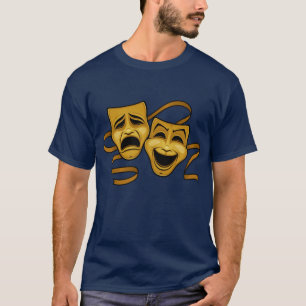 Gold Comedy en tragedie theatermaskers T-shirt