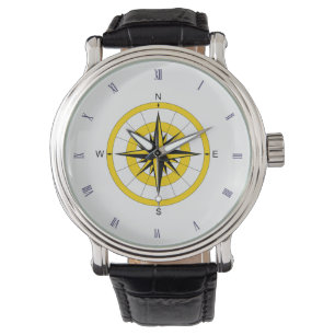 Gold Compass-Roos Horloge
