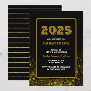GOLD CONFETTI 2025 Nieuwjaarsnacht custom year Kaart