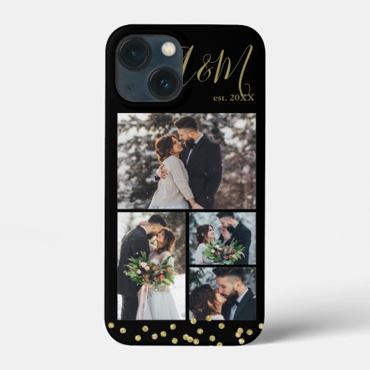 Gold Confetti 4-fotocollage Case-Mate iPhone Case (Achterkant)
