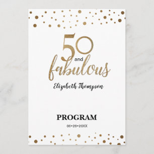 Gold Confetti 50 en geweldige Birthday Editable Programma