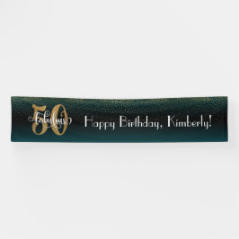 Gold Confetti 50 & Fabulous, Blauwgroen en Black O Spandoek