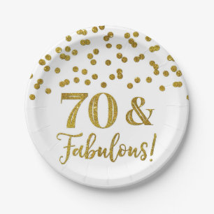 Gold Confetti 70 en Fabulous Papieren Bordje