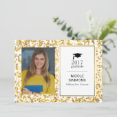 Gold Confetti Afstuderen fotokaart Kaart (Staand voorkant)