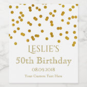 Gold Confetti Anniversaire fête Vin Étiquette (Étiquettes simples)