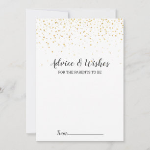 Gold Confetti Baby shower Advice-kaarten Advieskaart