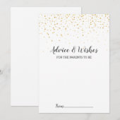 Gold Confetti Baby shower Cartes de conseil (Devant / Derrière)