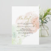 Gold Confetti BabyQ Baby shower Barbecue Kaart (Staand voorkant)