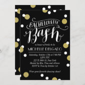 Gold Confetti Bash | Bachelorette Party Kaart (Voorkant / Achterkant)