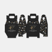 Gold Confetti Black 40e verjaardag Favor Box Bedankdoosjes (Uitgevouwen)