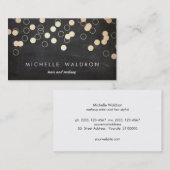 Gold Confetti Black Makeup Artist Visitekaartje (Voorkant / Achterkant)