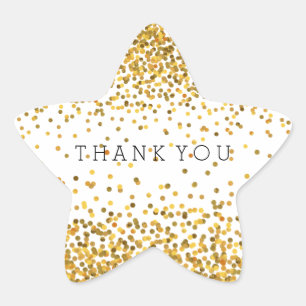 Gold Confetti Bling Dank u Ster Sticker