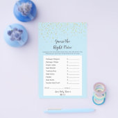 Gold Confetti Blue ShowerDe juiste prijs Flyer (Enkel)