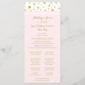 Gold Confetti Blush Pink Wedding Programme (Dos)