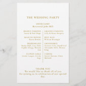 Gold Confetti Boho Black Wedding programme (Dos)