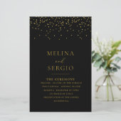 Gold Confetti Boho Black Wedding programme (Debout devant)