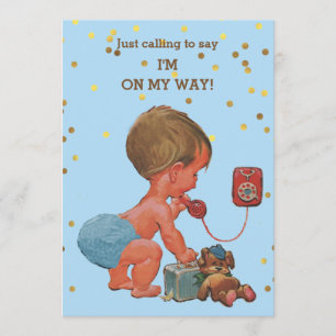 Gold Confetti Boy op het Baby shower van de Telef Kaart