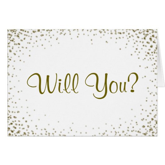 Gold Confetti Bridesmaid Invite (Voorkant Horizontaal)