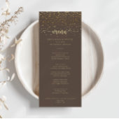 Gold Confetti Calligrafie in het bruin menu