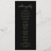 Gold Confetti Calligraphy Fancy Script Wedding Programma (Achterkant)