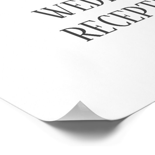 Gold Confetti Calligraphy Reception Welcome Sign. Poster (Hoek)