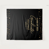 Gold Confetti Class of 2023 backdrop afstuderen Wandkleed (Voorkant (horizontaal))