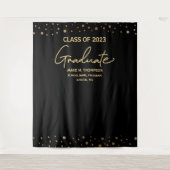 Gold Confetti Class of 2023 backdrop afstuderen Wandkleed (Voorkant)