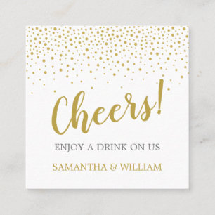Gold Confetti Drink Ticket Aangepaste kleur
