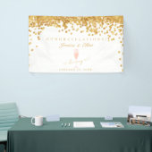 Gold Confetti Elegant Champagne Wedding Spandoek (Beurs)