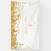 Gold Confetti Elegant Champagne Wedding Spandoek (Verticaal)