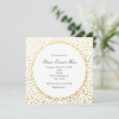 Gold Confetti Élégant Glamor Dot White Invitation (Debout devant)