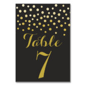 Gold Confetti Elégante carte de numéro de table no (Dos)