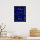 Gold Confetti en Donkerblauw - Welkom Poster (Keuken)