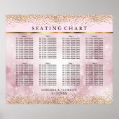 Gold Confetti en roze Bokeh - 10 Zitkuur Poster (Voorkant)