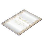 Gold Confetti en White Satin - Guestbook Notitieboek (Linkerzijde)