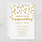 Gold Confetti Engagement Party - Uitnodiging (Voorkant)