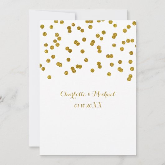Gold Confetti Engagement Party - Uitnodiging (Achterkant)