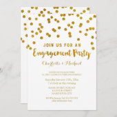 Gold Confetti Engagement Party - Uitnodiging (Voorkant / Achterkant)