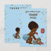 Gold Confetti Enic Baby Boy telefonisch Dank u wel Bedankkaart (Voorkant / Achterkant)