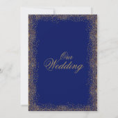 Gold Confetti et Dark Blue Invitation (Dos)