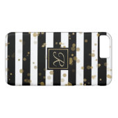 Gold Confetti et Stripes iPhone 8 Plus Coque (Dos (Horizontal))