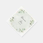 Gold Confetti Eucalyptus Foliage Weddenschap Napki Servet (Hoek)