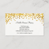 Gold Confetti Event Planner Cartes de visite (Dos)