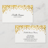 Gold Confetti Event Planner Cartes de visite (Devant / Derrière)