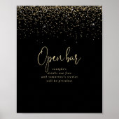 Gold Confetti Fancy handschrift voor bruiloft open Poster (Voorkant)
