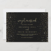 Gold Confetti Fancy Script Elopement Faire-part (Devant)