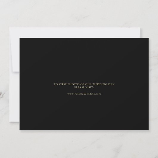 Gold Confetti Fancy Script Elopement Faire-part (Dos)
